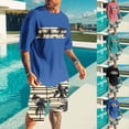 thumbnail image 1 of VBTAPA Mens Casual 2 Piece Outfits Tropical Printed Crew Neck Short Sleeve T Shirts and Shorts Tracksuit Set Summer Jogging Workout Sets Lightning Sales of The Day Black XXXL, 1 of 6