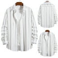 thumbnail image 1 of VBTAPA Mens Cotton Casual Button Down Shirt Jacket Lightweight Plaid Shacket Open Front Long Sleeve Cardigan Tops with Pocket White XS, 1 of 8
