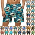 thumbnail image 1 of VBTAPA Mens Hawaii Floral Shorts Drawstring Board Shorts Surfing Bathing Suit Beach Swimwear with Pockets Prime Sales Today Multicolor S, 1 of 1