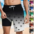 thumbnail image 1 of VBTAPA Mens Hawaiian Beach Shorts Tropical Summer Bathing Suit Drawstring Swim Trunks with Compression Liner Prime Sales Today Black M, 1 of 7