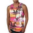 thumbnail image 1 of VBTAPA Mens Hawaiian Tank Tops Big and Tall Summer Tropical Beach Tank Top Casual Workout Sleeveless Crewneck T-shirt Lightweight Fitness Vest Red XXXXL, 1 of 4