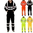thumbnail image 1 of VBTAPA Mens High Visibility Sets Reflective Hoodie Jacket and Cargo Pants 2 Piece Set Safety Construction Work Suits with Pockets Yellow M, 1 of 5