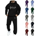 thumbnail image 1 of VBTAPA Mens Hoodie Sweatsuit 2 Piece Heart Print Casual Tracksuit Oversized Pullover Hoodies and Drawstring Pants Set Running Jogging Sport Suit with Pockets Big Sales Today Blue M, 1 of 6