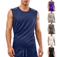 thumbnail image 1 of VBTAPA Mens Mesh Tank Tops Sleeveless Workout Shirts Stretch Lightweight Breathable Quick Dry Running Athletic Beach Swim Shirt Dark Blue S, 1 of 8