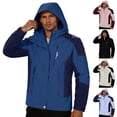 thumbnail image 1 of VBTAPA Mens Rain Jacket Waterproof Shell Jacket Hooded Lightweight Rain Coat for Outdoor Hiking Travel Cycling Windbreaker Dark Blue XXL, 1 of 8