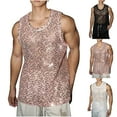 thumbnail image 1 of VBTAPA Mens Sequin Tank Top Sleeveless Club Party Muscle Top Sparkly Disco Vest White S, 1 of 4