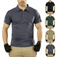 thumbnail image 1 of VBTAPA Mens Short Sleeve Polos Shirt Slim Fit Stretch Golf Shirt Lightweight Stretch Athletic Hiking Tops Army Green S, 1 of 7