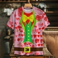 thumbnail image 1 of VBTAPA Mens Short Sleeve T-Shirt 3D Creative Print Crewneck Tops Valentines Day Graphic Tees Pink L, 1 of 7