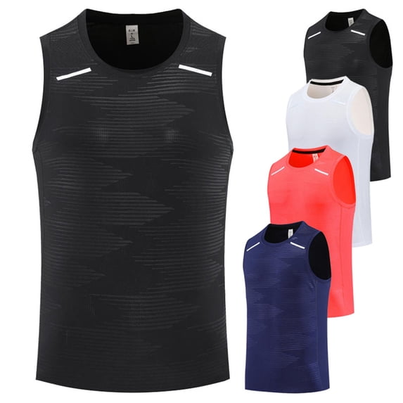 VBTAPA Mens Sleeveless Quick Dry Tank Tops Breathable Casual Sports Tees Running Basketball Training Athletic Gym Workout Muscle Shirts Watermelon Red M