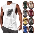 thumbnail image 1 of VBTAPA Mens Sleeveless Tank Tops Workout Gym Shirts Palm Tree Vintage Style T-Shirt Dark Gray XL, 1 of 6