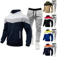 thumbnail image 1 of VBTAPA Mens Sweatsuits 2 Piece Sets Fleece Tracksuit Jogging Suits Sets Color Block Hoodie and Sweatpants Matching Set Fall Winter Casual Athletic Outfits Yellow M, 1 of 7