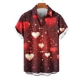 thumbnail image 1 of VBTAPA Mens Valentines Day Shirts Love Heart Graphic Printed Casual Aloha Beach Shirt Short Sleeve Hawaiian Bowling Shirts Gifts for Lover Boyfriend Multicolor L, 1 of 4