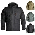 thumbnail image 1 of VBTAPA Mens Windproof Waterproof Rain Jacket Lightweight Mountain Sport Jackets for Men Hooded Softshell Windbreaker Military Tactical Jacket with Multi Pockets Lightning Deals Brown XXXL, 1 of 5