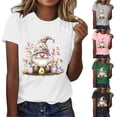 thumbnail image 1 of VBTAPA Novelty Graphic Tees for Women Happy Easter Bunny Print T-Shirt Cute Leopard Rabbit Tee Tops Lightning Sales Today Black XXL, 1 of 5