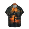 thumbnail image 1 of VBTAPA Novelty Party Shirts for Men Halloween 3D Printed Short Sleeve Button Down Shirt Hawaiian Beach Shirts Lightweight Holiday Blouses Orange XXXXL, 1 of 5