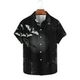 thumbnail image 1 of VBTAPA Novelty Party Shirts for Men 2024 Halloween 3D Printed Short Sleeve Button Down Shirt Hawaiian Beach Shirts Lightweight Holiday Blouses Limited Time Deals of the Day Black L, 1 of 5