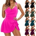 thumbnail image 1 of VBTAPA One Piece Swimdress Swimsuits for Women Tummy Control Swim Dresses Skirt Bathing Suit Big Sales Today Green S, 1 of 6