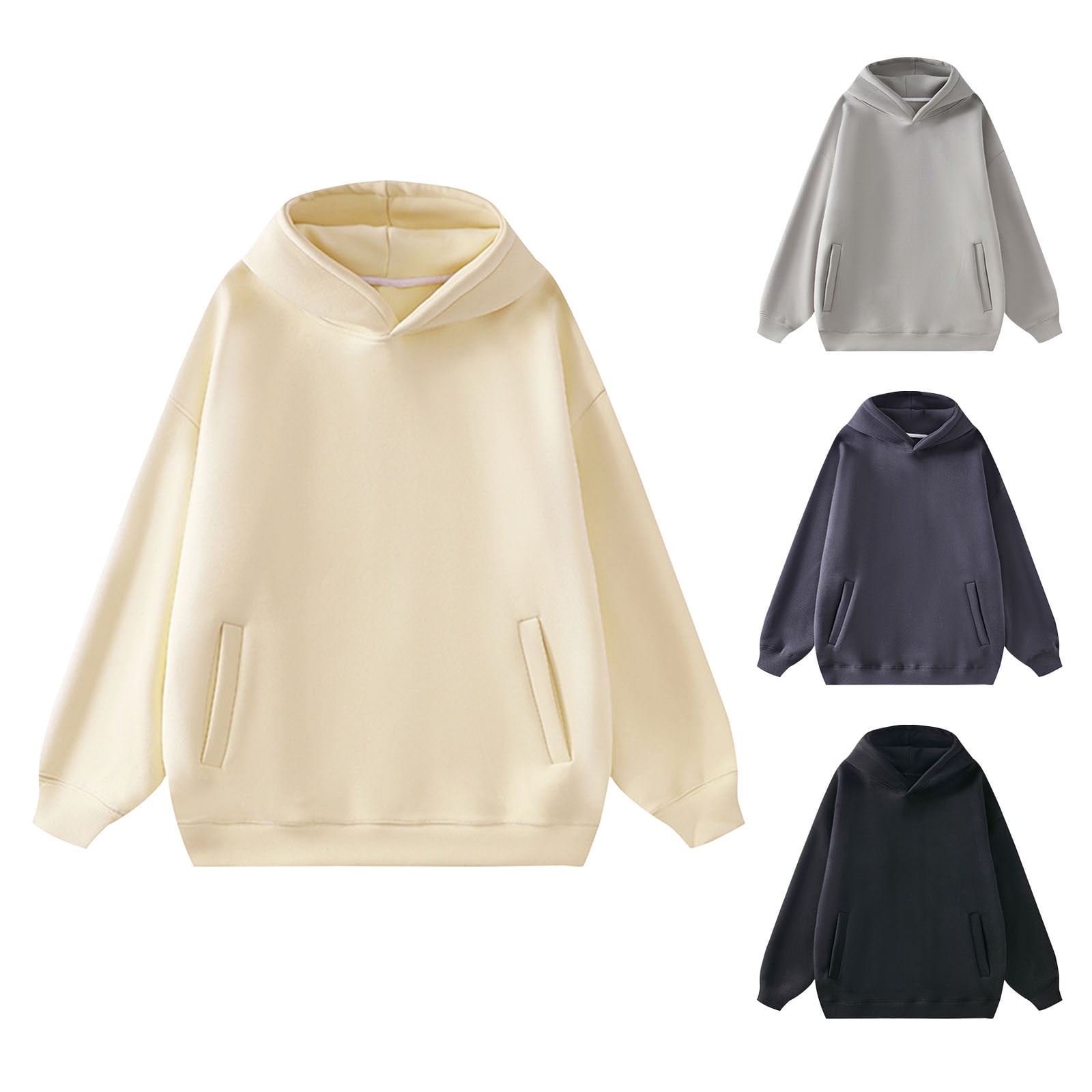 BEYOND FASHION Men's 100% Pure Cashmere Sweater - Pocket Hoodie Pullover With Cozy Soft Feel - Lightweight & Breathable