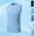 thumbnail image 1 of VBTAPA Mens Summer Casual Workout Tank Tops Quick Dry Running Athletic Shirts Lightweight Breathable Sleeveless T-Shirt Light Blue XXL, 1 of 5