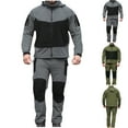 thumbnail image 1 of VBTAPA Rain Suits for Men Lightweight Waterproof Breathable Rain Gear 2 Piece Hooded Raincoat and Matching Pants Set for Fishing Hiking Cycling Gray L, 1 of 7