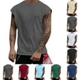 thumbnail image 1 of VBTAPA Sales of The Day! Mesh Tank Top for Men Fashion Casual Cap Sleeve Tees Solid Casual Workout Muscle Tees Breathable Summer Tanks Undershirts Beige M, 1 of 8