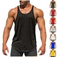 thumbnail image 1 of VBTAPA Workout Tank Tops for Men Big and Tall Quick Dry Sleeveless Breathable Vests Summer Casual Loose Solid Basic Undershirts Army Green M, 1 of 8