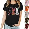 thumbnail image 1 of VBTAPA Short Sleeve Tops for Women 2025 Easter Christian T-shirts Jesus Cross Print Graphic Tees Novelty Holiday Blouse Flash Sales Wine S, 1 of 6