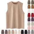 thumbnail image 1 of VBTAPA Solid Tank Top for Men Sleeveless Casual Workout Shirts Moisture Wicking Lightweight Cut Off Shirts Brown XXL, 1 of 6