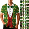 thumbnail image 1 of VBTAPA St. Patrick's Day Button Down Shirt Men Funny Irish Shamrock Print Short Sleeve Shirts Tropical Beach Dress Shirt Green L, 1 of 9