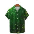 thumbnail image 1 of VBTAPA St Patricks Day Button Down Shirts for Men Short Sleeve Hawaiian Bowling Shirt Lucky Shamrock Graphic Printed Beach Party Shirts Limited Time Deals of The Day Green XXXL, 1 of 5