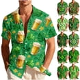 thumbnail image 1 of VBTAPA St Patricks Day Hawaiian Shirts for Men Irish Green Clover Button Down Shirt Novelty Holiday Shirt Sleeve Shirts Green XL, 1 of 9