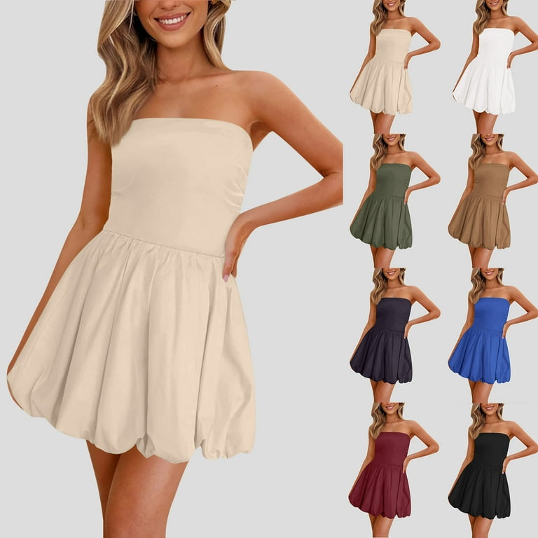 VBTAPA Strapless Homecoming Dresses for Teens A-Line Pleated Short Prom  Dress Elegant Cocktail Mini Gowns Army Green XXL - Walmart.com