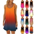 thumbnail image 1 of VBTAPA Summer Dresses for Women 2024 Fashion Tie Dye Printed Beach Sundresses Sleeveless Mini Dresses Casual Pleated Tank Dress Flash Deals Today Multi-color M, 1 of 7