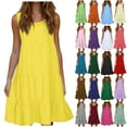 thumbnail image 1 of VBTAPA Summer Dresses for Women 2025 Trendy Casual Sundress Flowy Tiered Tank Midi Dress Beach Vacation Dresses Holiday Sales Hot Pink XL, 1 of 7