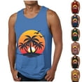 thumbnail image 1 of VBTAPA Mens Beach Tank Top Sleeveless Palm Tree Graphic Tees Tropical Summer Vacation Tops Yellow L, 1 of 5
