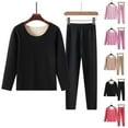 thumbnail image 1 of VBTAPA Thermal Underwear Set for Women 2 Piece Fleece Lined Top and Bottom Matching Sets Long Sleeve Base Layer Set Watermelon Red L, 1 of 4
