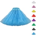 thumbnail image 1 of VBTAPA Tutu for Women Layered Fluffy Tulle Skirt Elastic Waist Princess Ballet Dance Underskirt Petticoat Pleated Mini Skirts Red Free Size, 1 of 3