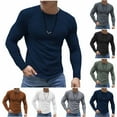 thumbnail image 1 of VBTAPA Waffle Long Sleeve Shirts for Men Slim Fit Stretch Workout Shirt Lightweight Textured Knit Thermal Underwear Tops Brown M, 1 of 7