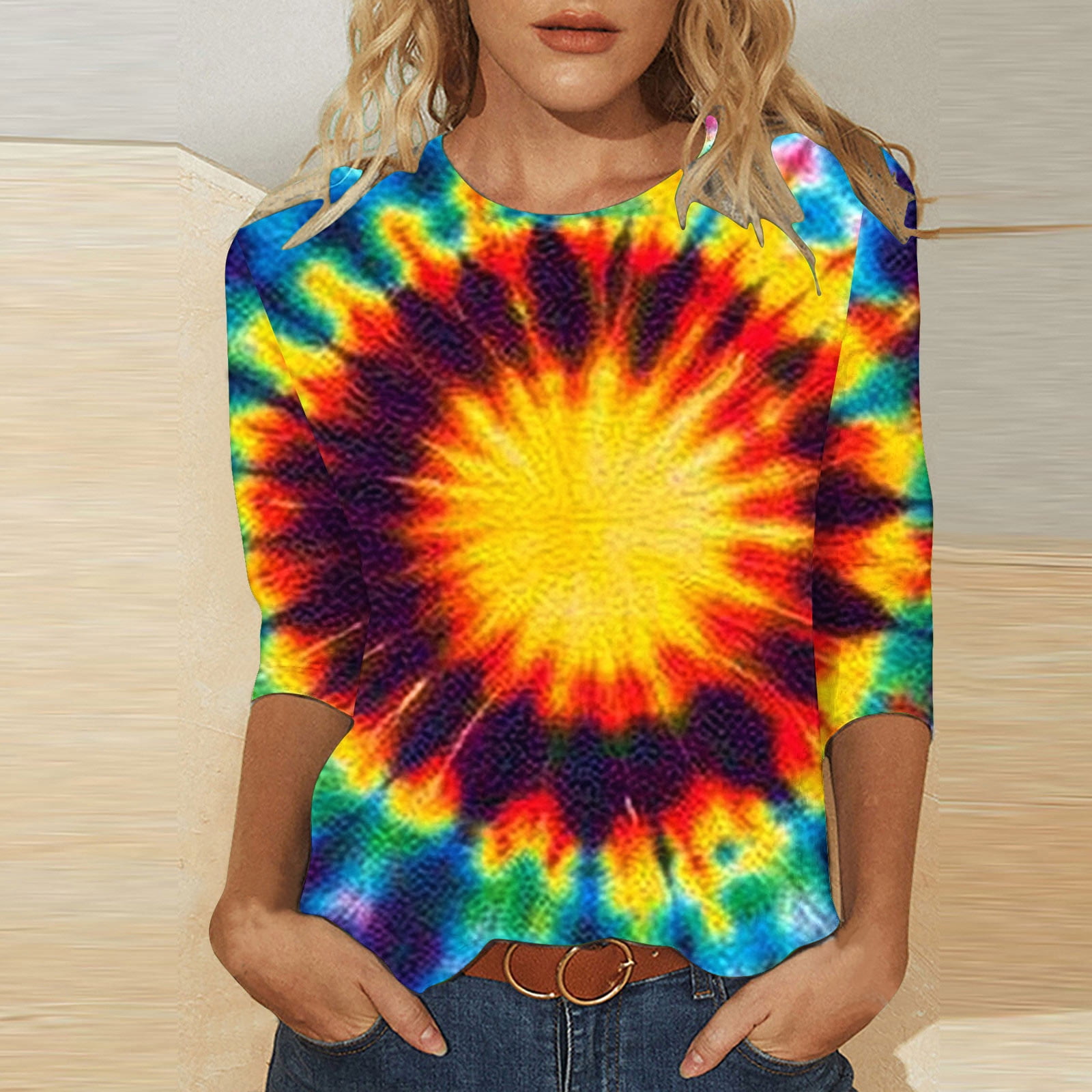 tie dye graphic tee women's