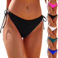 thumbnail image 1 of VBTAPA Women's Drawstring Bikini Bottoms Full Coverage Low Waisted Swim Bottom Black M, 1 of 5
