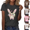 thumbnail image 1 of VBTAPA Women's Happy Easter Shirt Funny Bunny T-Shirt Cute Rabbit Graphic Tees Egg Hunt Holiday Party Tops Flash Sales White XXL, 1 of 5