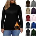 thumbnail image 1 of VBTAPA Women's Turtleneck Long Sleeve Shirts Slim Fitted Lightweight Base Layer Casual Tops Plus Size Thermal Underwear Tees Blue XL, 1 of 6