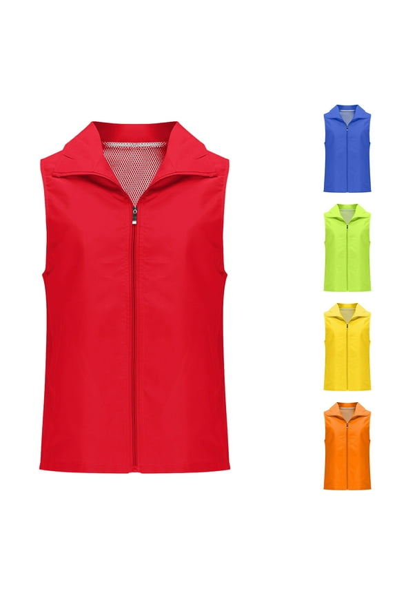 Women's Waterproof Vests Lightweight Softshell Sleeveless Jacket Hiking Travel Golf Running Vest for Women Red L