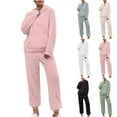 thumbnail image 1 of VBTAPA Womens 2 Piece Sweatsuit Set Fleece Jogger Tracksuit Plus Size Cozy Loungewear Set Fuzzy Warm Sleepwear Gray XXXXL, 1 of 1