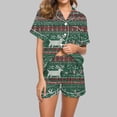 thumbnail image 1 of VBTAPA Womens Christmas Pajama Shorts Set Plaid Xmas Tree Printed Short Sleeve Button Down Shirts and Shorts Matching Lounge Pj Sets Holiday Sleepwear Multicolor#32 XL, 1 of 8
