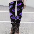 thumbnail image 1 of VBTAPA Womens Halloween Holiday Tights Novelty Bat Printed High Waist Ankle Length Leggings Buttery Soft Yoga Pants Lightweight Casual Milk Silk Legging Spring Sale 2025 Purple M, 1 of 7