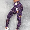 thumbnail image 1 of VBTAPA Womens Halloween Leggings Novelty Pumpkin Printed Ultra Soft Yoga Pants High Waisted Stretch Workout Tights Lightweight Casual Milk Silk Legging 50% Percent off Deals Multicolor#4 XL, 1 of 4