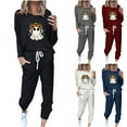 thumbnail image 1 of VBTAPA Womens Halloween Sweatsuits 2 Piece Set Fall Pumpkin Ghost Sweatshirt and Sweatpants Lounge Track Suits Spooky Season Outfits Navy XXXL, 1 of 5