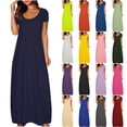 thumbnail image 1 of VBTAPA Womens House Dresses Short Sleeve Crew Neck Maxi Dress Loose Comfy Lounge Dresses Mint Green XXXL, 1 of 6