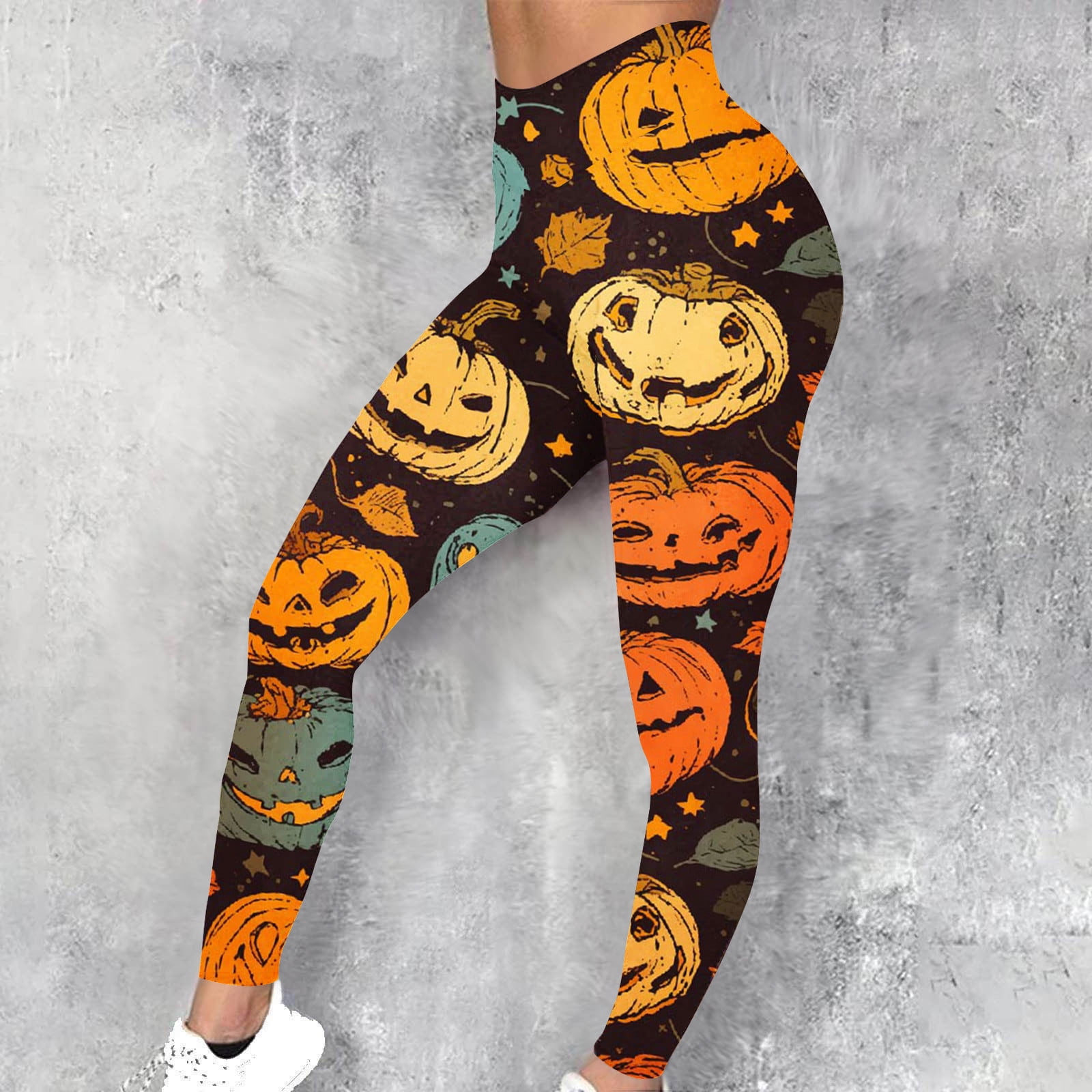 VBTAPA Womens Novelty Halloween Leggings Funny Pumpkin Printed High ...